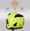 Milwaukee Helmets MPH9823DOT Shift Open Face 3/4 Neon Yellow Helmet Biker w/ Drop Down Visor