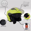 Milwaukee Helmets MPH9823DOT Shift Open Face 3/4 Neon Yellow Helmet Biker w/ Drop Down Visor