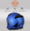 Milwaukee Helmets MPH9825DOT Shift Open Face 3/4 Blue Helmet Biker w/ Drop Down Visor