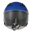 Milwaukee Helmets MPH9825DOT Shift Open Face 3/4 Blue Helmet Biker w/ Drop Down Visor