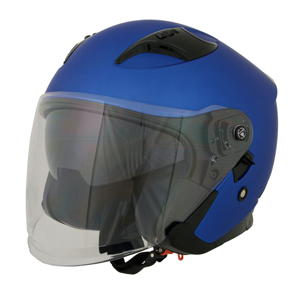 Milwaukee Helmets MPH9823DOT 'Shift' Open Face 3/4 Blue Helmet for Men and Women Biker with Drop Down Tinted Visor