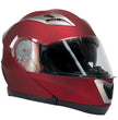 Milwaukee Helmets MPH9826DOT Ionized Flat Red Advanced Motorcycle Modular Helmet w/ Drop Down Visor
