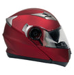 Milwaukee Helmets MPH9826DOT Ionized Flat Red Advanced Motorcycle Modular Helmet w/ Drop Down Visor