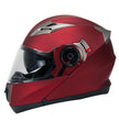 Milwaukee Helmets MPH9826DOT Ionized Flat Red Advanced Motorcycle Modular Helmet w/ Drop Down Visor