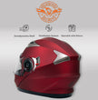 Milwaukee Helmets MPH9826DOT Ionized Flat Red Advanced Motorcycle Modular Helmet w/ Drop Down Visor