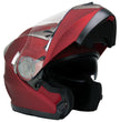 Milwaukee Helmets MPH9826DOT Ionized Flat Red Advanced Motorcycle Modular Helmet w/ Drop Down Visor