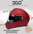 Milwaukee Helmets MPH9827DOT Cypher Flat Red Advanced Motorcycle Modular Helmet w/ Drop Down Visor