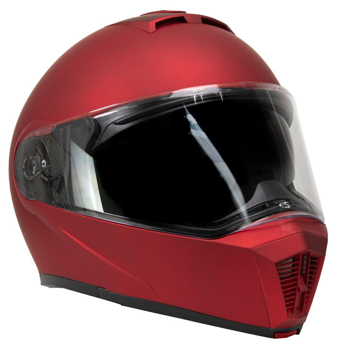 Milwaukee Helmets MPH9827DOT Cypher Flat Red Advanced Motorcycle Modular Helmet w/ Drop Down Visor