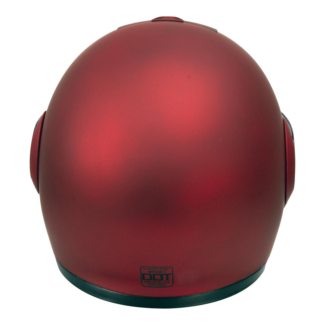 dot red motorcycle helmets Milwaukee Helmets MPH9827DOT 'Cypher' Flat Red Advanced Motorcycle Modular Helmet w/Drop Down Visor
