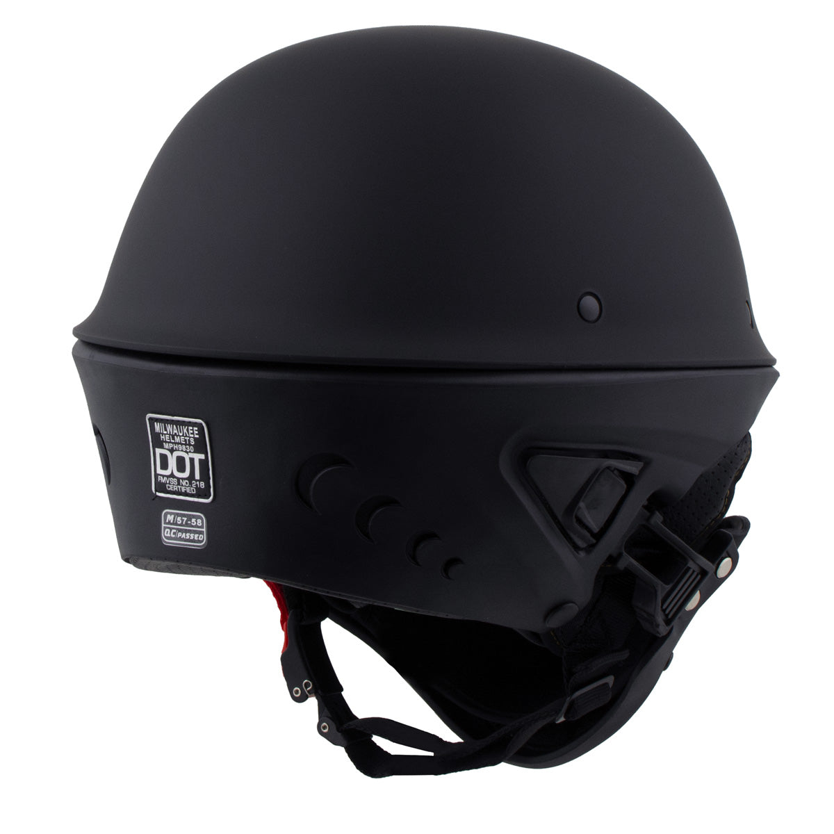 rascal Milwaukee Helmets MPH9830DOT Rascal 3/4 Open Face Flat Black