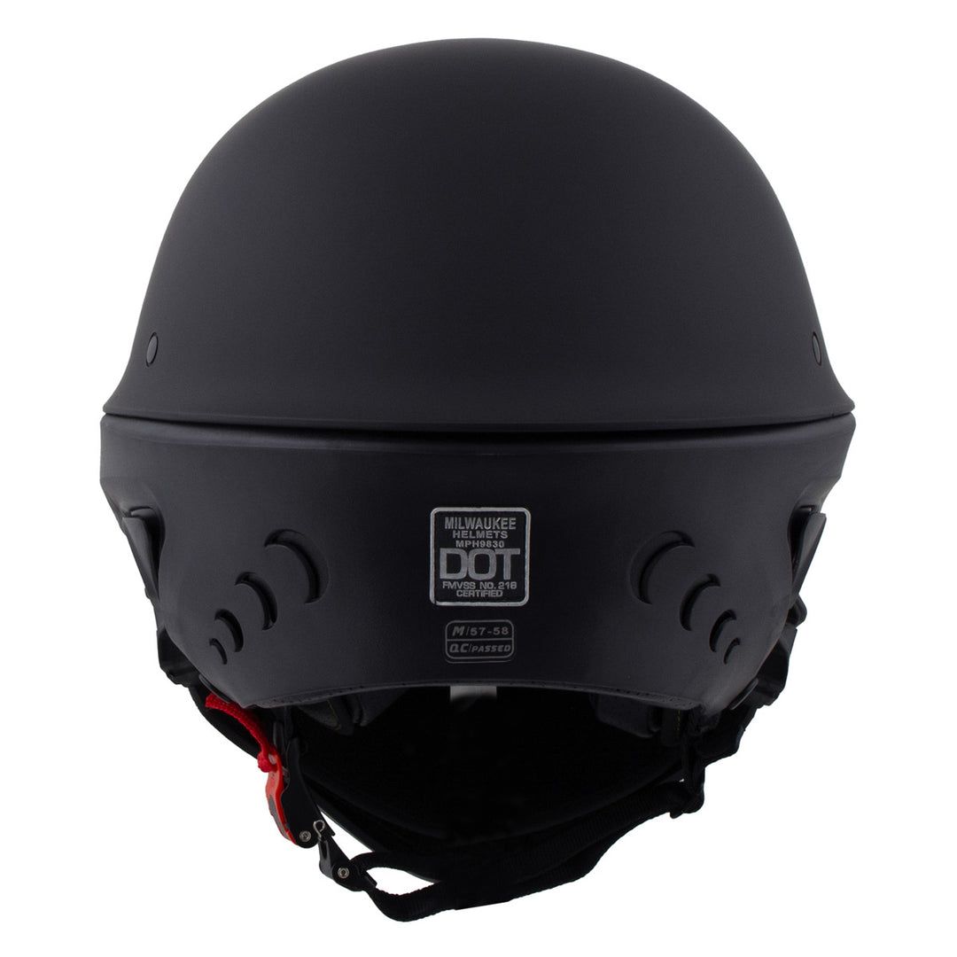 Milwaukee Helmets MPH9830DOT Rascal 3/4 Open Face Flat Black 2 in 1 Motorcycle Helmet Biker