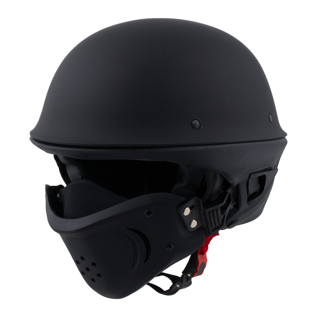 Milwaukee Helmets MPH9830DOT Rascal 3/4 Open Face Flat Black 2 in 1 Motorcycle Helmet Biker Milwaukee Helmets MPH9830DOT Rascal 3/4 Open Face Flat Black 2 in 1 Motorcycle Helmet Biker