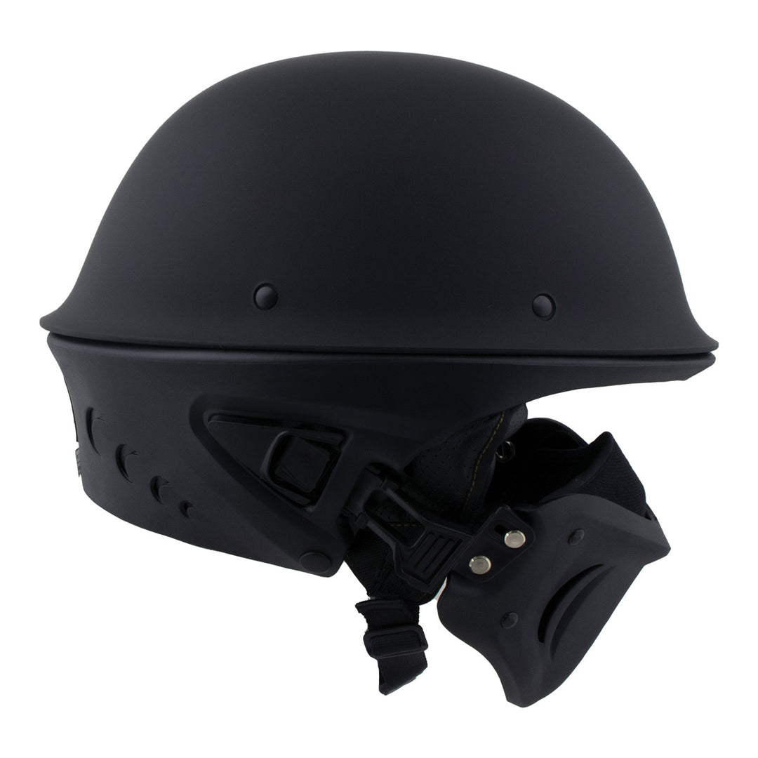 Milwaukee Helmets MPH9830DOT Rascal 3/4 Open Face Flat Black 2 in 1 Motorcycle Helmet Biker Milwaukee Helmets MPH9830DOT Rascal 3/4 Open Face Flat Black 2 in 1 Motorcycle Helmet Biker