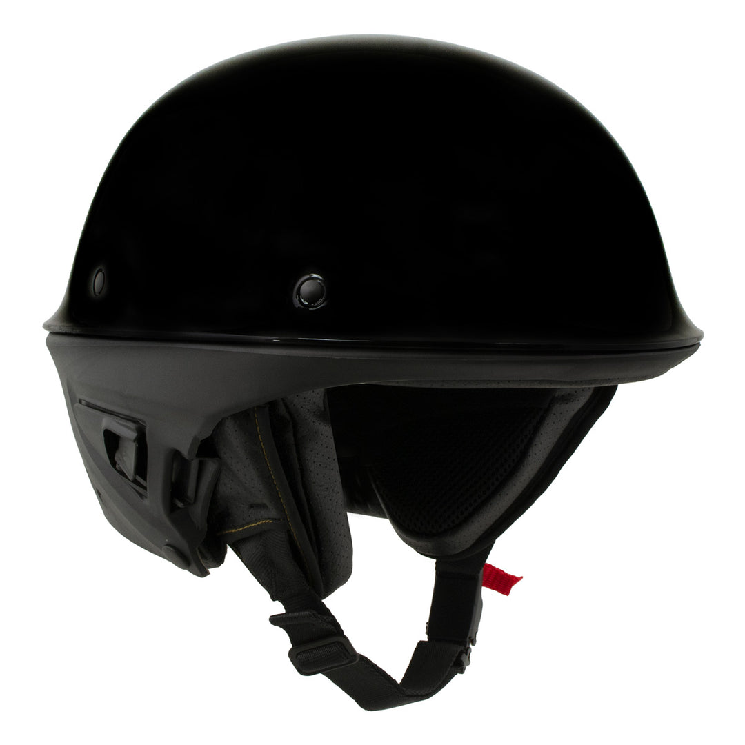 Milwaukee Helmets MPH9831DOT Rascal 3/4 Open Face Gloss Black 2 in 1 Motorcycle Helmet Biker