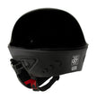 Milwaukee Helmets MPH9831DOT Rascal 3/4 Open Face Gloss Black 2 in 1 Motorcycle Biker DOT Helmet