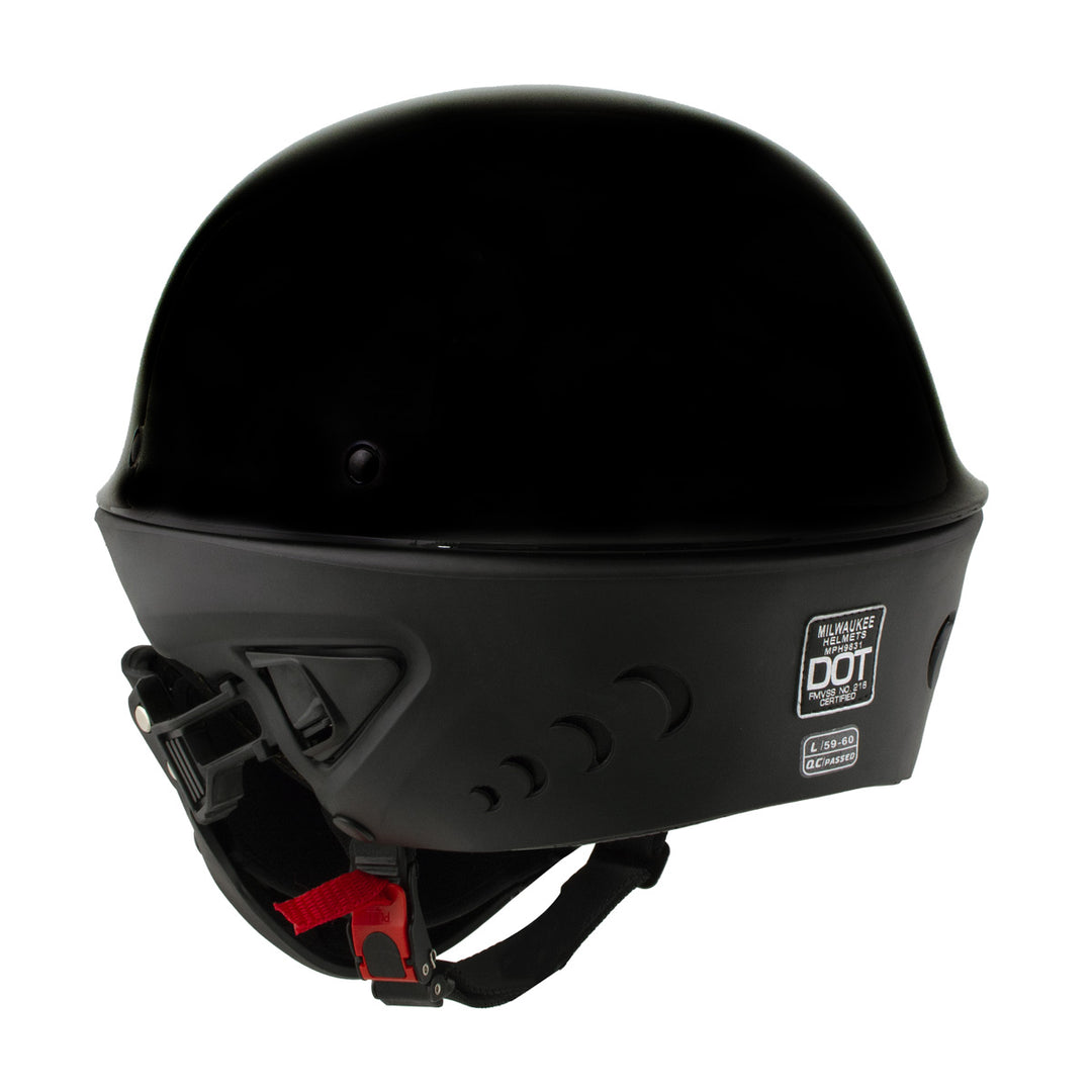 Milwaukee Helmets MPH9831DOT Rascal 3/4 Open Face Gloss Black 2 in 1 Motorcycle Helmet Biker Milwaukee Helmets MPH9831DOT Rascal 3/4 Open Face Gloss Black 2 in 1 Motorcycle Helmet Biker