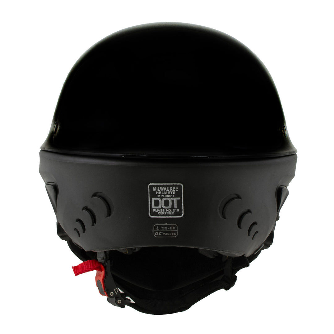 dot specs for motorcycle helmets Milwaukee Helmets MPH9831DOT Rascal 3/4 Open Face Gloss Black 2 in 1 Motorcycle Helmet Biker