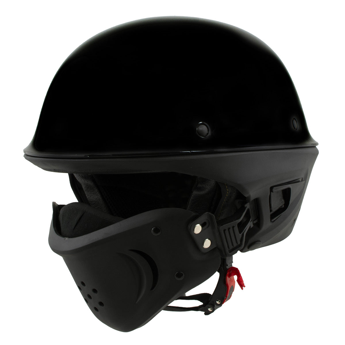 Milwaukee Helmets MPH9831DOT Rascal 3/4 Open Face Gloss Black 2 in