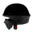Milwaukee Helmets MPH9831DOT Rascal 3/4 Open Face Gloss Black 2 in 1 Motorcycle Biker DOT Helmet