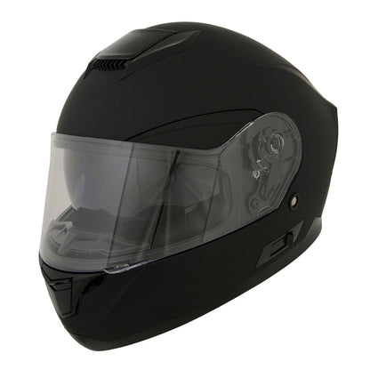 Milwaukee Helmets MPH9835DOT 'Sweeper' Flat Black Advanced Motorcycle Full Face Helmet for Men and Women Biker w/ Drop Down Visor