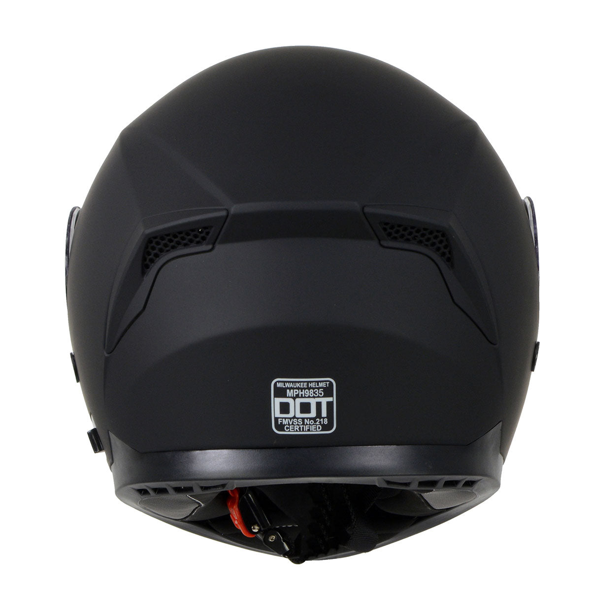 Milwaukee Helmets MPH9835DOT 'Sweeper' Flat Black Advanced Motorcycle Full Face Helmet for Men and Women Biker w/ Drop Down Visor