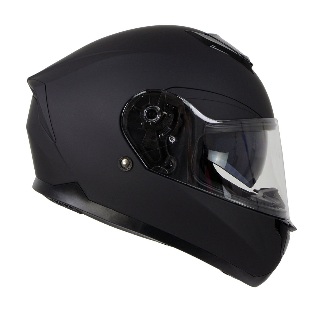 Milwaukee Helmets MPH9835DOT Sweeper Flat Black Advanced Motorcycle Full Face Helmet Biker w/ Drop Down Visor