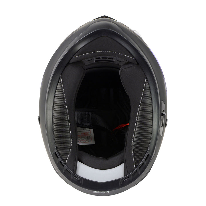 Milwaukee Helmets MPH9835DOT Sweeper Flat Black Advanced Motorcycle Full Face Helmet Biker w/ Drop Down Visor