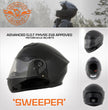 Milwaukee Helmets MPH9836DOT Sweeper Gloss Black DOT Approved Motorcycle Full Face Helmet Biker w/ Drop Down Visor