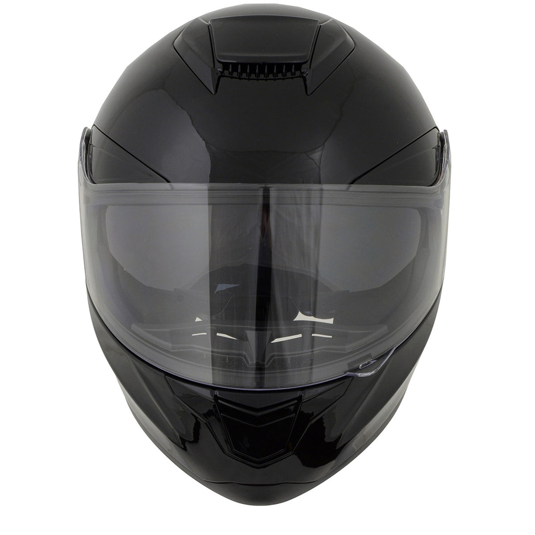 Milwaukee Helmets MPH9836DOT Sweeper Gloss Black DOT Approved Motorcycle Full Face Helmet Biker w/ Drop Down Visor