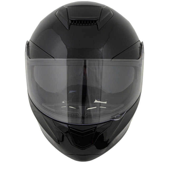 Milwaukee Helmets MPH9836DOT Sweeper Gloss Black DOT Approved Motorcycle Full Face Helmet Biker w/ Drop Down Visor