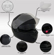 Milwaukee Helmets MPH9836DOT Sweeper Gloss Black DOT Approved Motorcycle Full Face Helmet Biker w/ Drop Down Visor