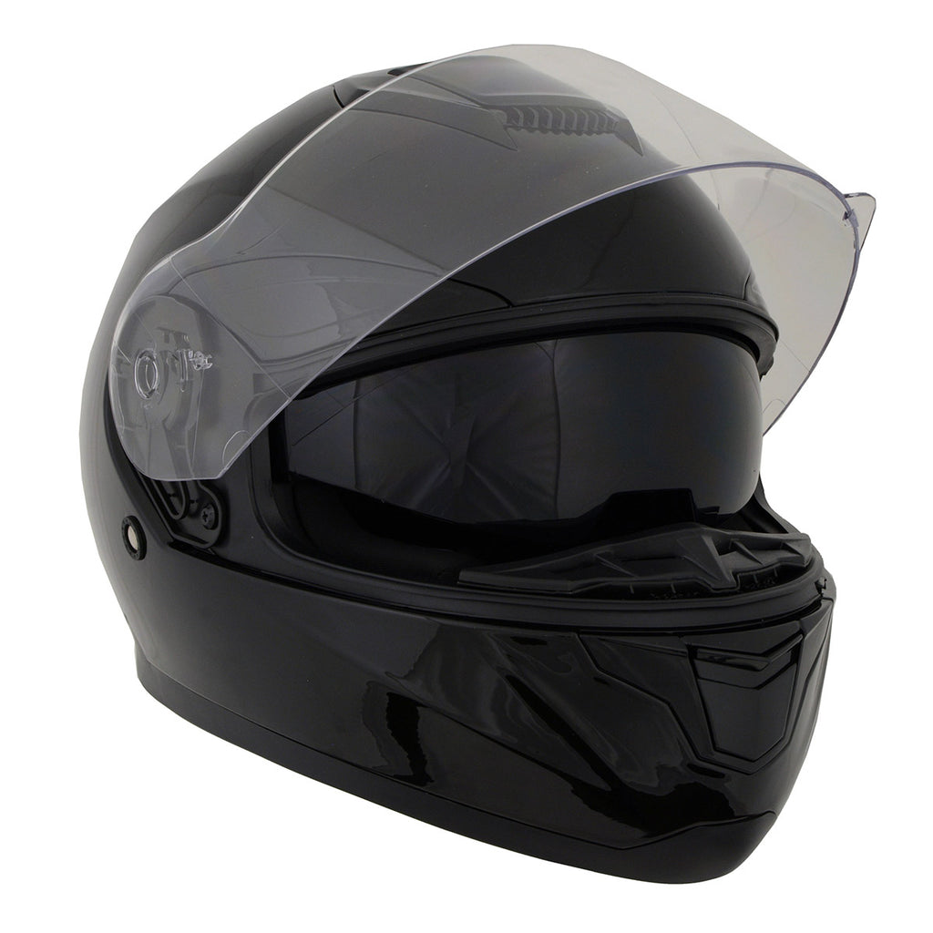 full face womens motorcycle helmet Milwaukee Helmets MPH9836DOT Sweeper Gloss Black DOT Approved Motorcycle  Full – Milwaukee Motorcycle Clothing Co
