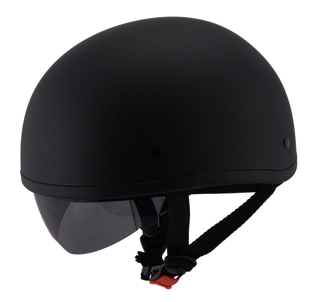 Milwaukee Performance Helmets MPH9850N Novelty 'Air Stream' Matte Black Half Helmet with Drop Visor