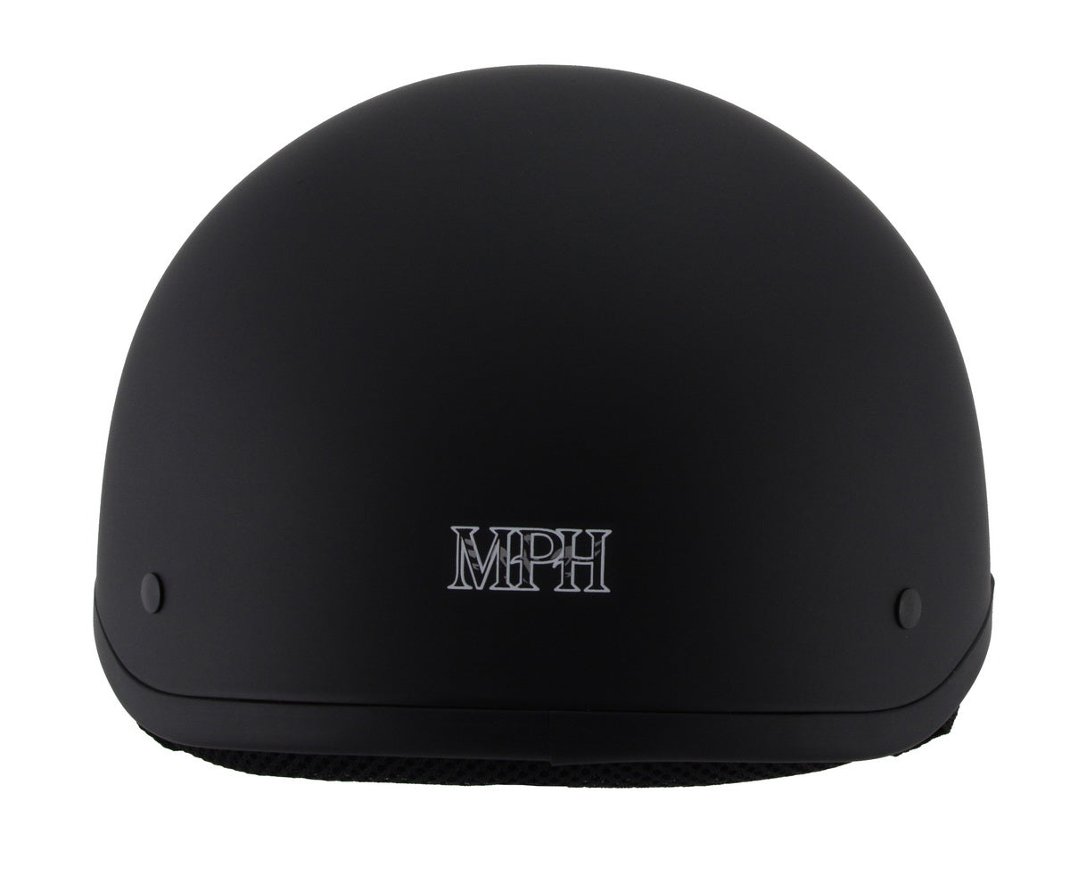 Milwaukee Performance Helmets MPH9850N Novelty 'Air Stream' Matte Black Half Helmet with Drop Visor