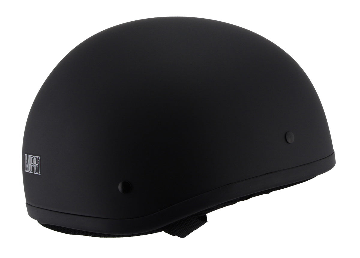 Milwaukee Performance Helmets MPH9850N Novelty 'Air Stream' Matte Black Half Helmet with Drop Visor