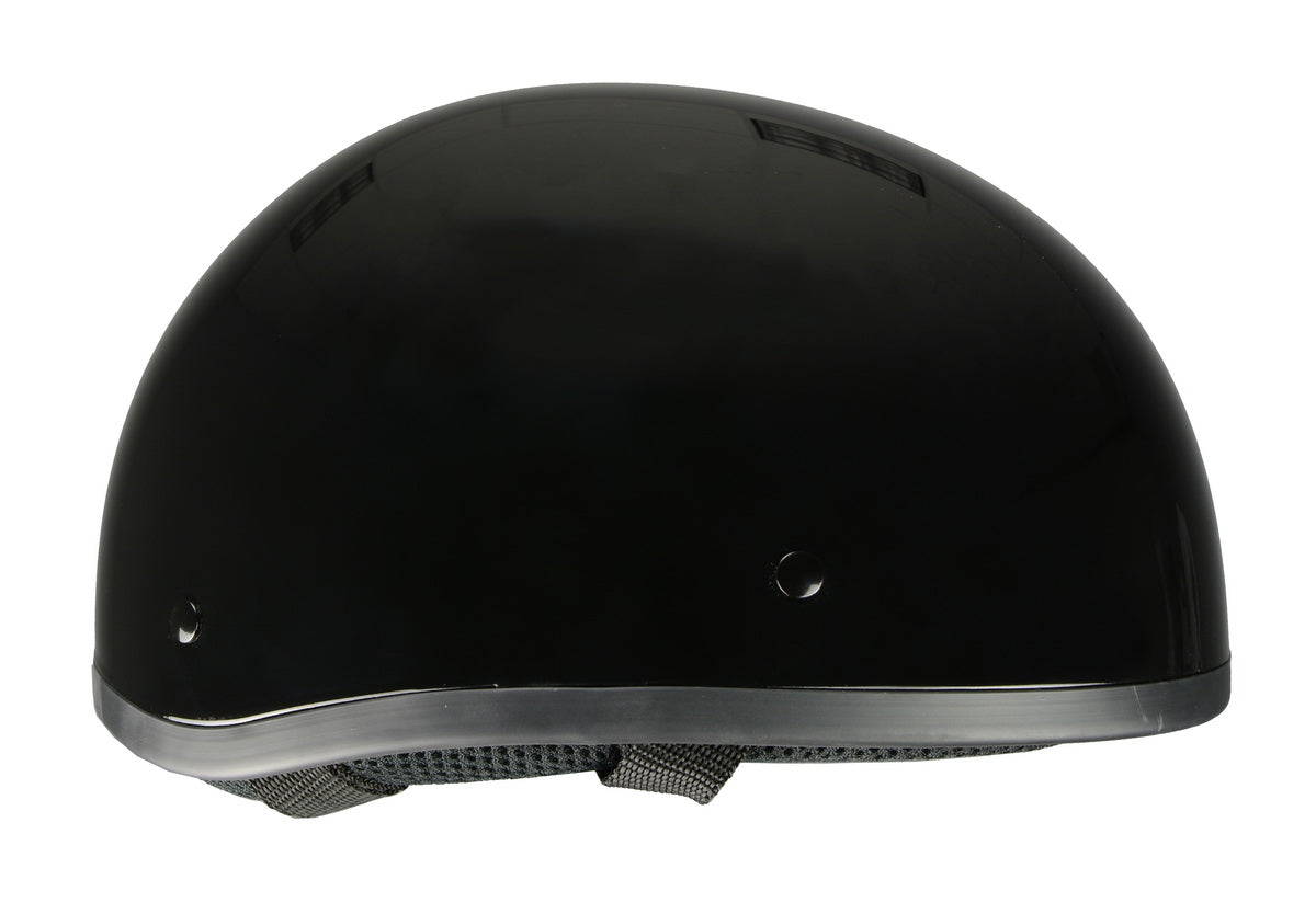 Milwaukee Performance Helmets MPH9851N Novelty 'Classic' Glossy Black Half Helmet with Drop Down Visor