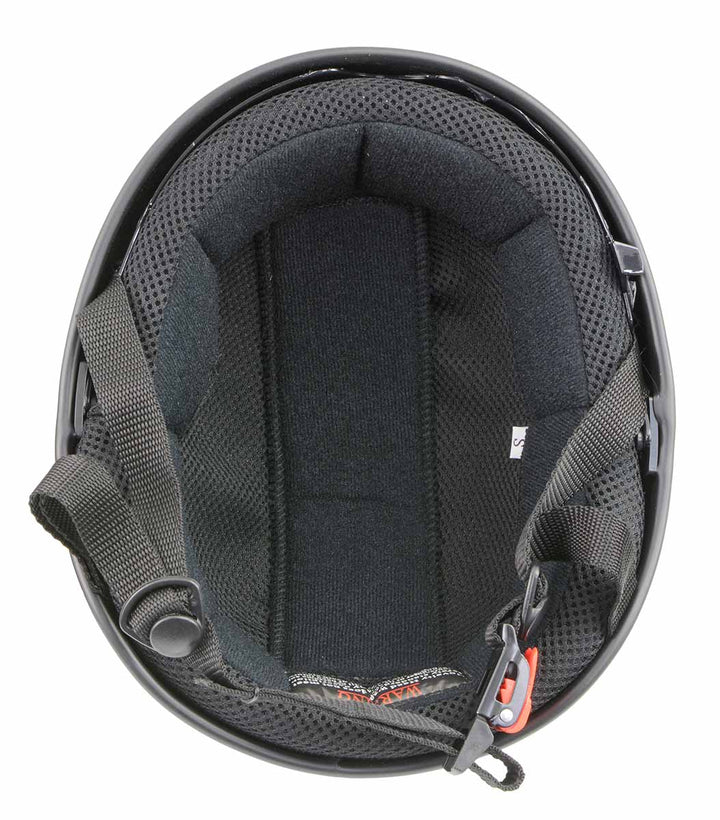 Milwaukee Performance Helmets MPH9851N Novelty Classic Glossy Black Half Helmet w/ Drop Down Visor