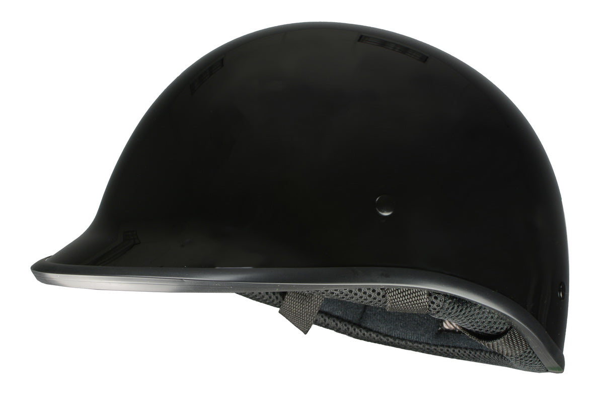 Milwaukee Performance Helmets MPH9861N 'Derby' Novelty Glossy Black Half Helmet