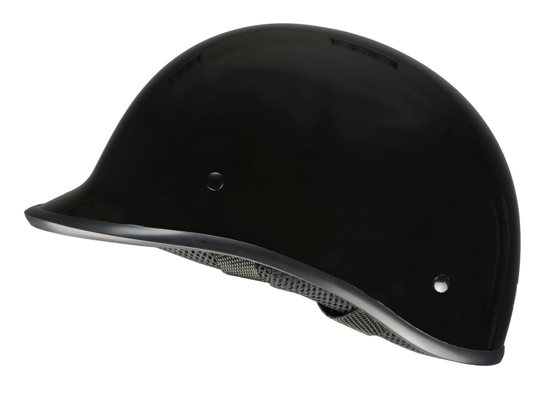 Milwaukee Performance Helmets MPH9861N Derby Novelty Glossy Black Half Helmet