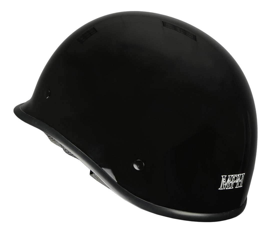 Milwaukee Performance Helmets MPH9861N Derby Novelty Glossy Black Half Helmet