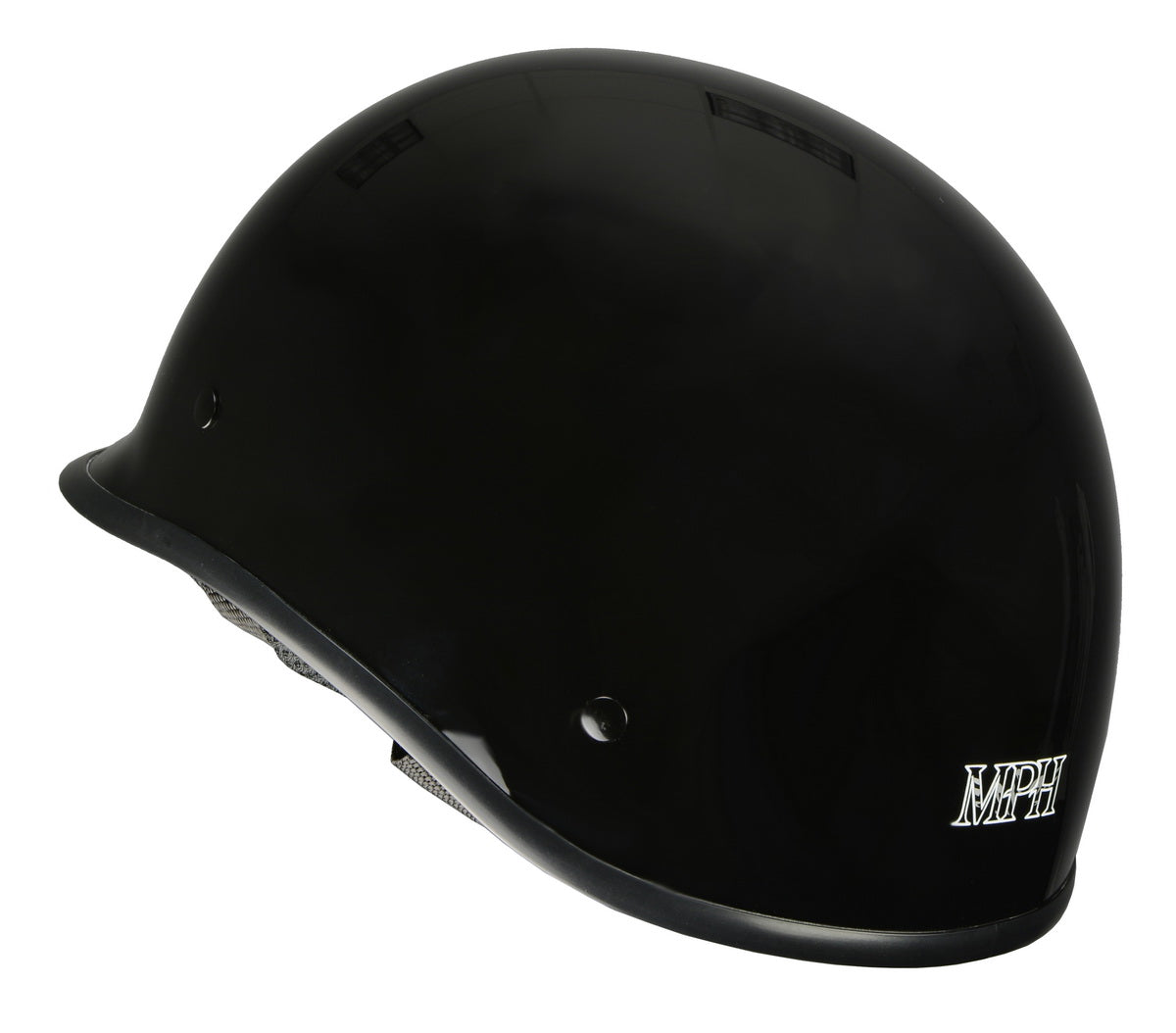 Milwaukee Performance Helmets MPH9861N 'Derby' Novelty Glossy Black Half Helmet