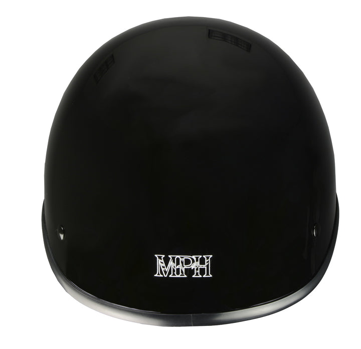 Milwaukee Performance Helmets MPH9861N Derby Novelty Glossy Black Half Helmet