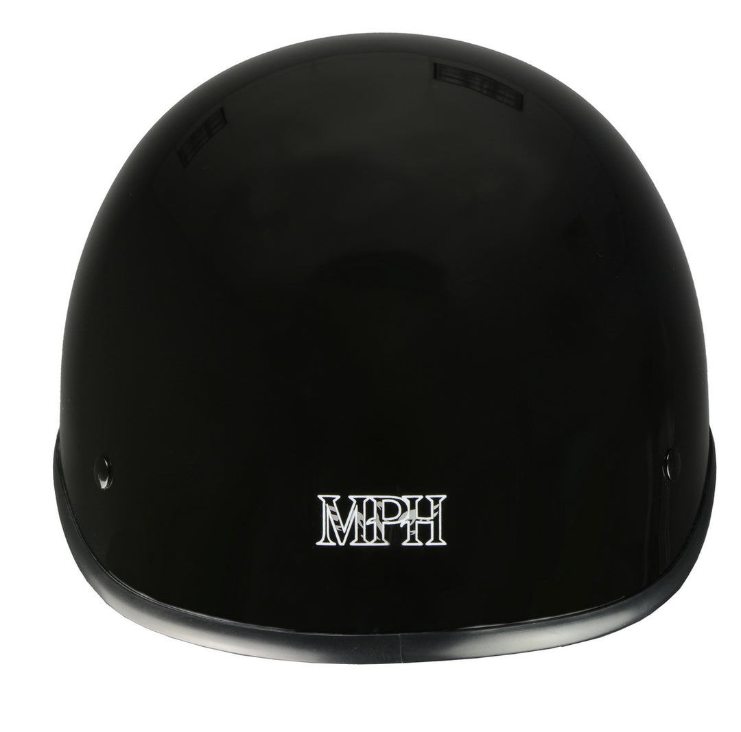 Milwaukee Performance Helmets MPH9861N Derby Novelty Glossy Black Half Helmet