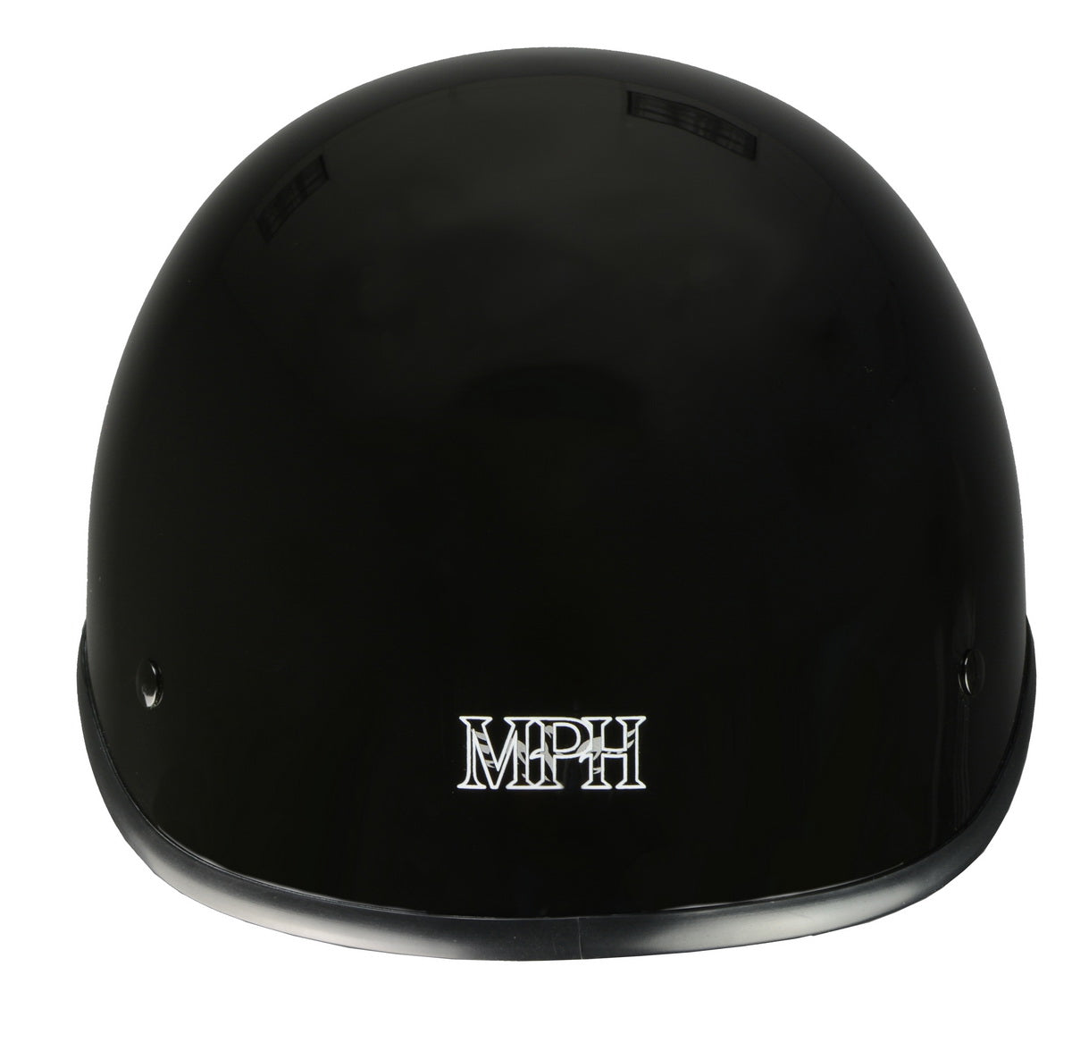 Milwaukee Performance Helmets MPH9861N 'Derby' Novelty Glossy Black Half Helmet