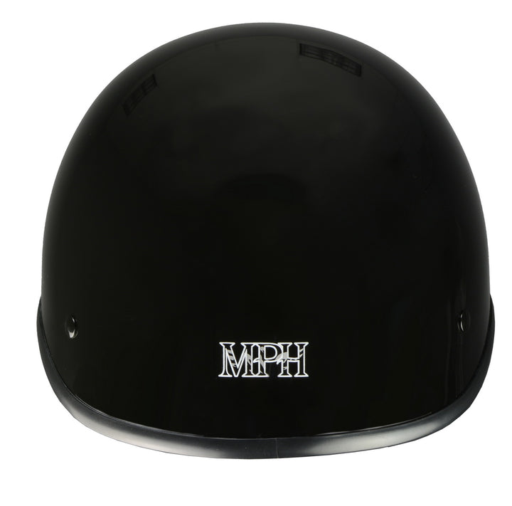 Milwaukee Performance Helmets MPH9861N Derby Novelty Glossy Black Half Helmet
