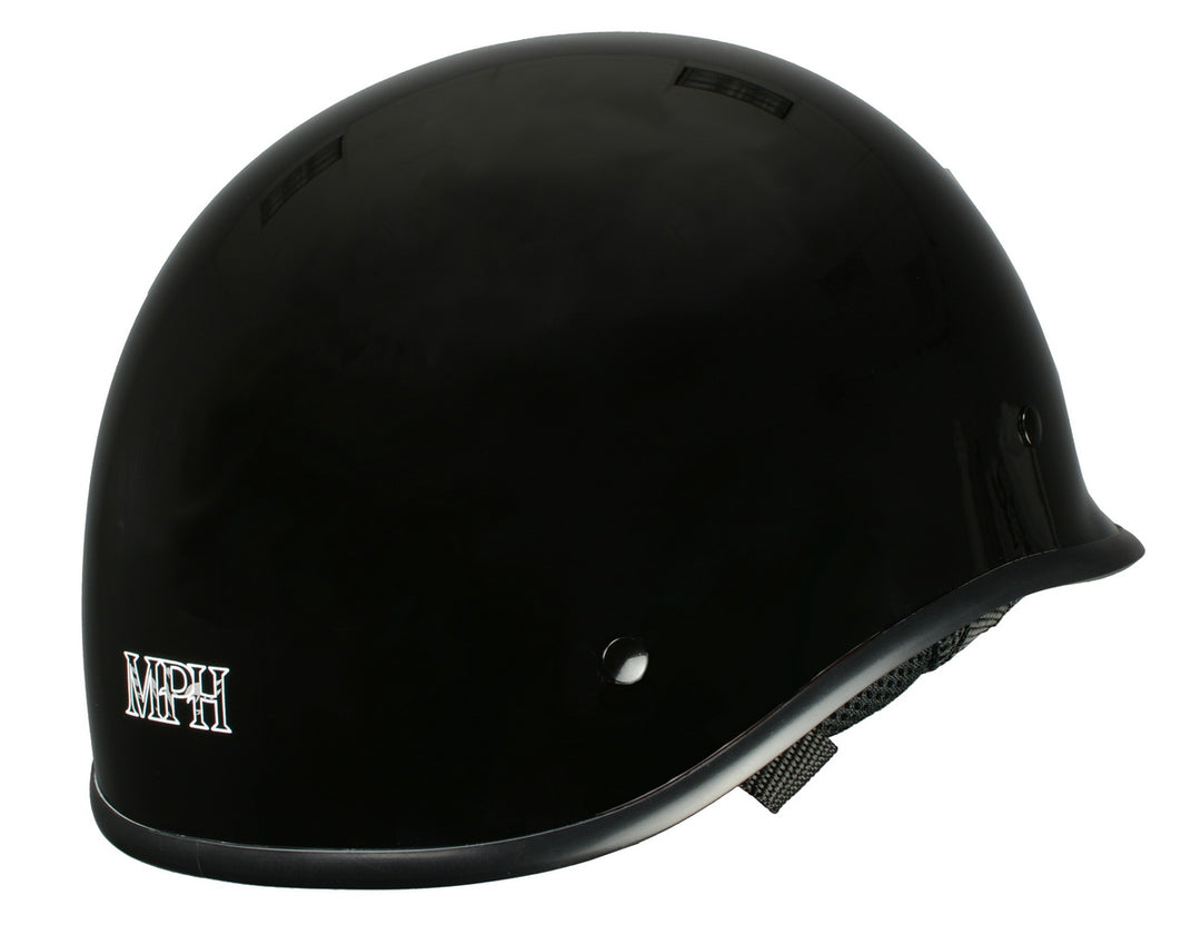 derby motorcycle helmets Milwaukee Performance Helmets MPH9861N Derby Novelty Glossy Black Half Helmet