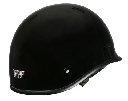 Milwaukee Performance Helmets MPH9861N 'Derby' Novelty Glossy Black Half Helmet