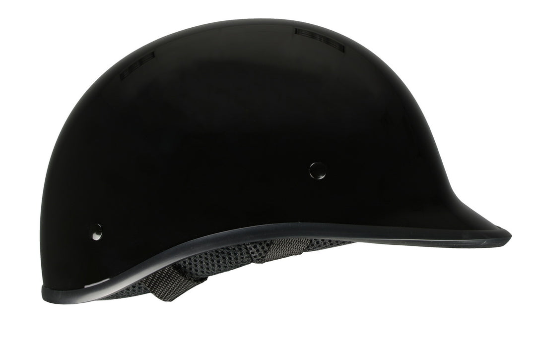 Milwaukee Performance Helmets MPH9861N Derby Novelty Glossy Black Half Helmet