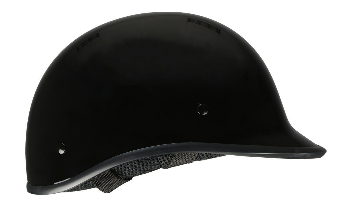 Milwaukee Performance Helmets MPH9861N 'Derby' Novelty Glossy Black Half Helmet