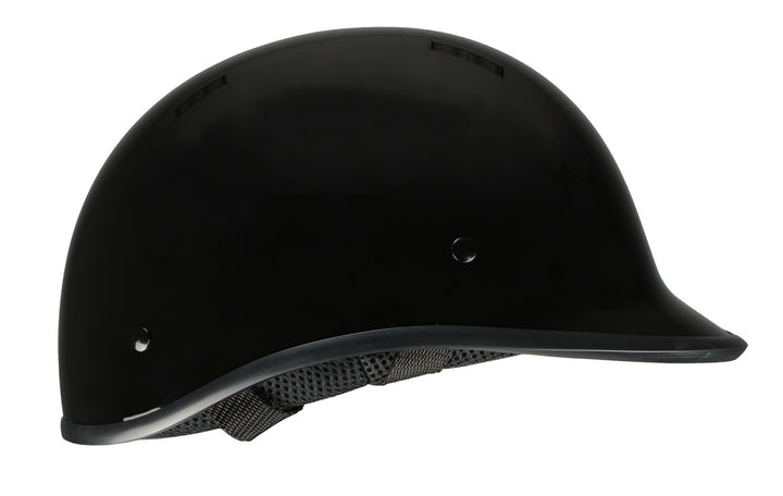 Milwaukee Performance Helmets MPH9861N Derby Novelty Glossy Black Half Helmet